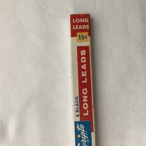 Scripto 6 black long leads. Vintage, pre-owned. Box has 2 leads in it.